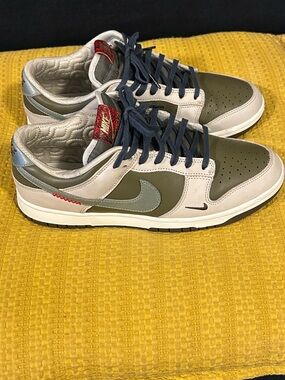Nike Dunk Low Olive, Gray & Navy Accent Sneakers. Year of the snake edition.